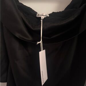 Reformation Midnight Black shoulder dress